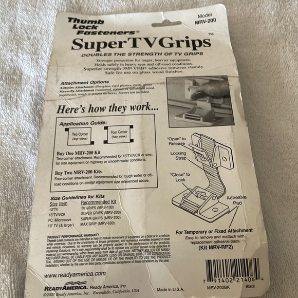 New Super TV Grips Extra Strength Fasteners peel & press 3m Marine Adhesive - Picture 3 of 5